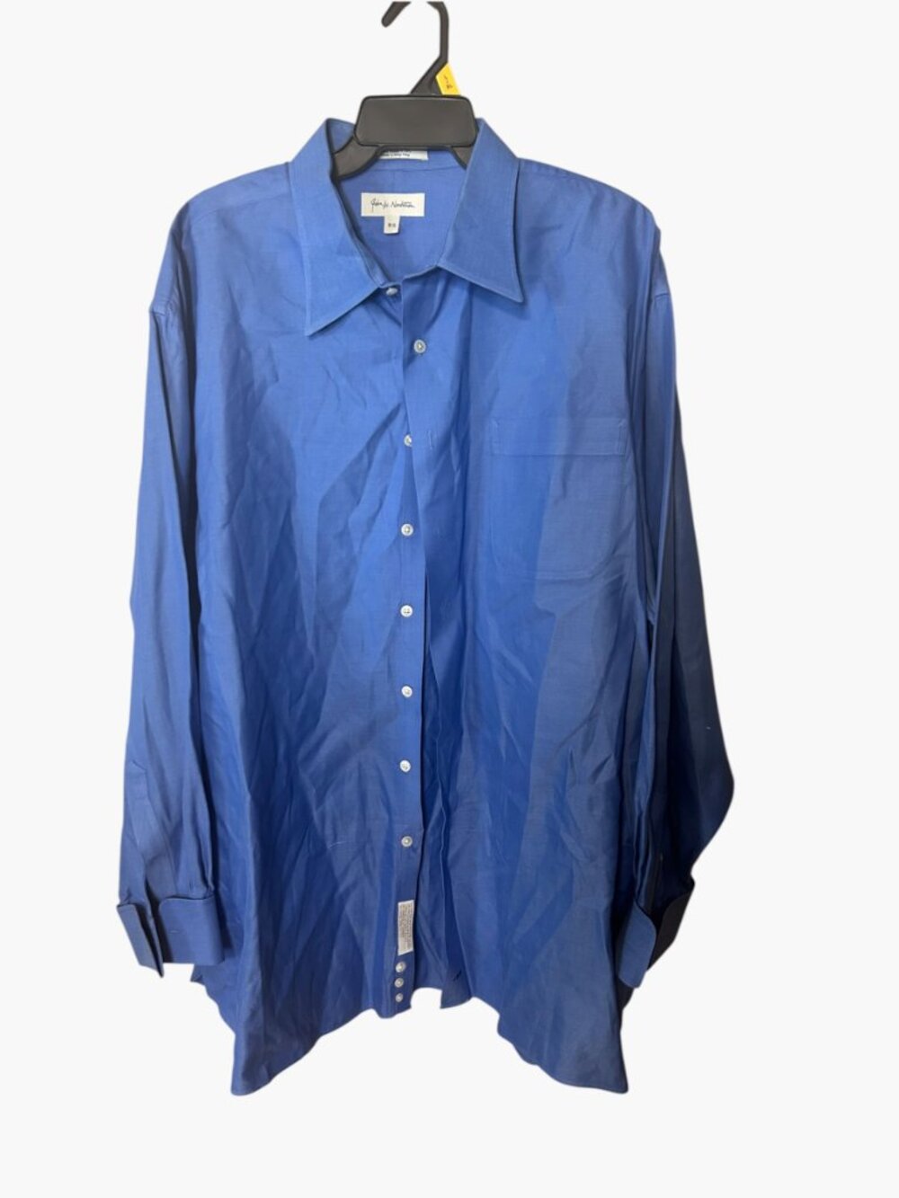 John W. Nordstrom Dress Shirt 18-35 Mens Blue Italian Cotton Button Down - Picture 4 of 8